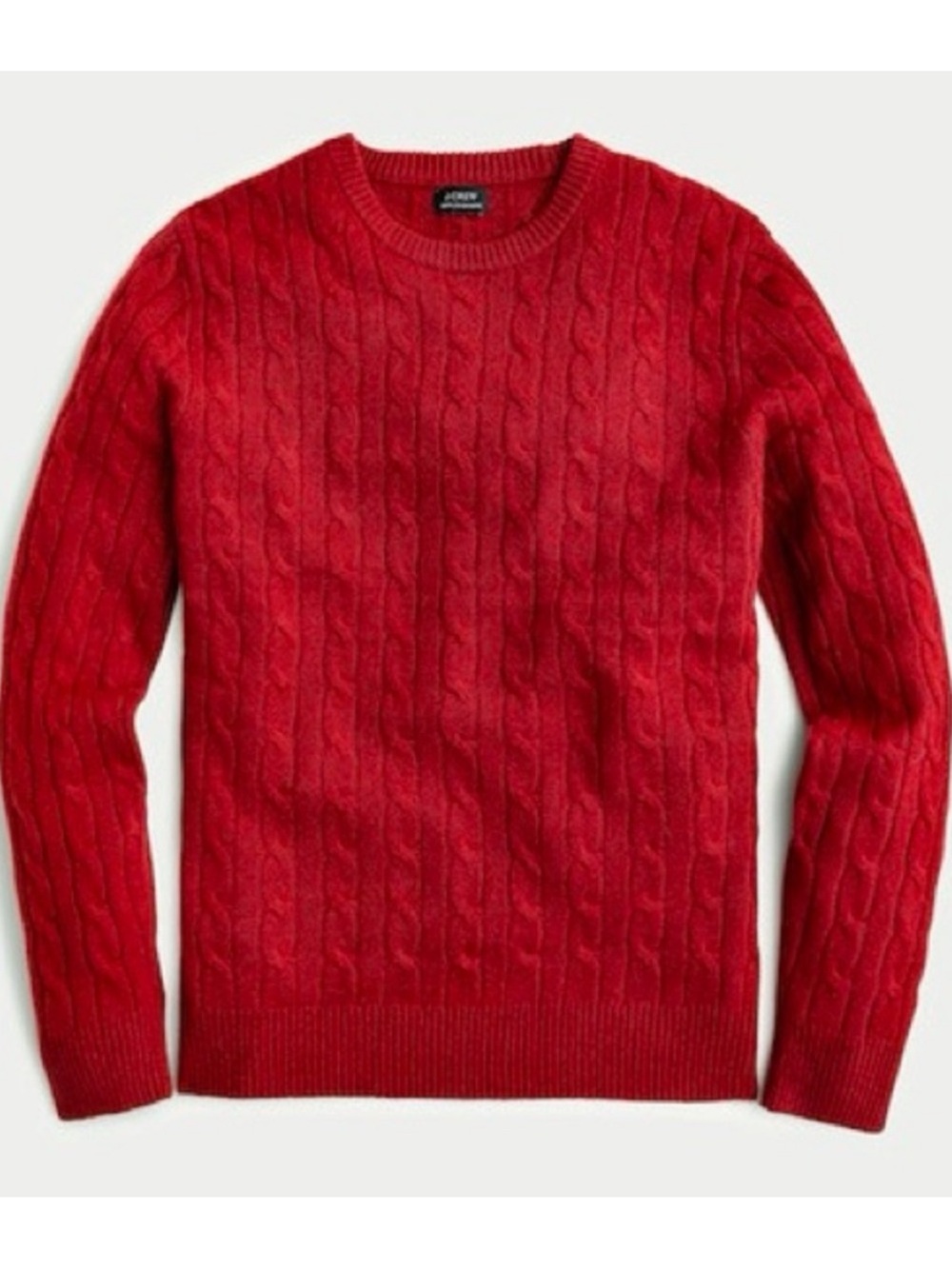 Men's J. Crew Cashmere Cable Knit Sweater Red Sz L